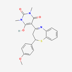 5-[2-(4-methoxyphenyl)-2,3-dihydro-1,5-benzothiazepin-4(5H)-ylidene]-1,3-dimethylpyrimidine-2,4,6(1H,3H,5H)-trione