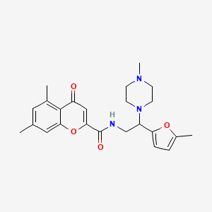 5,7-dimethyl-N-[2-(5-methylfuran-2-yl)-2-(4-methylpiperazin-1-yl)ethyl]-4-oxo-4H-chromene-2-carboxamide