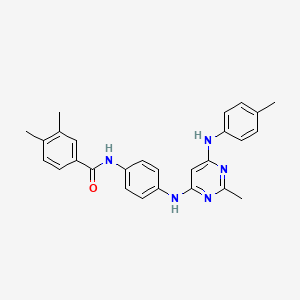 3,4-dimethyl-N-[4-({2-methyl-6-[(4-methylphenyl)amino]pyrimidin-4-yl}amino)phenyl]benzamide