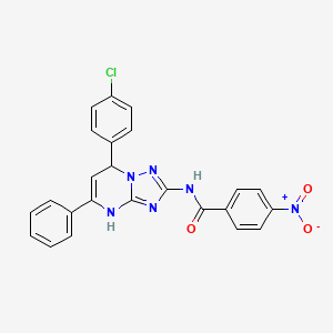 molecular formula C24H17ClN6O3 B11329715 N-[7-(4-chlorophenyl)-5-phenyl-4,7-dihydro[1,2,4]triazolo[1,5-a]pyrimidin-2-yl]-4-nitrobenzamide 