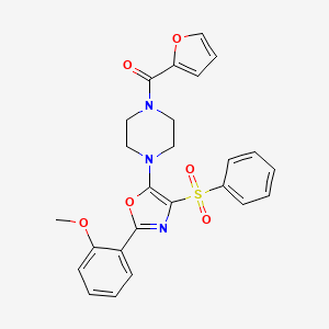 Furan-2-yl{4-[2-(2-methoxyphenyl)-4-(phenylsulfonyl)-1,3-oxazol-5-yl]piperazin-1-yl}methanone