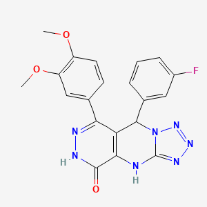 10-(3,4-dimethoxyphenyl)-8-(3-fluorophenyl)-2,4,5,6,7,11,12-heptazatricyclo[7.4.0.03,7]trideca-1(9),3,5,10-tetraen-13-one