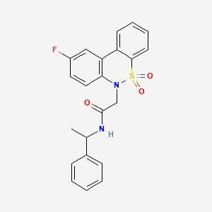 2-(9-fluoro-5,5-dioxido-6H-dibenzo[c,e][1,2]thiazin-6-yl)-N-(1-phenylethyl)acetamide