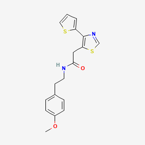 molecular formula C18H18N2O2S2 B11329771 N-(4-Methoxyphenethyl)-2-(4-(thiophen-2-yl)thiazol-5-yl)acetamide 