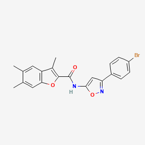 N-[3-(4-bromophenyl)-1,2-oxazol-5-yl]-3,5,6-trimethyl-1-benzofuran-2-carboxamide