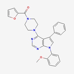 furan-2-yl{4-[7-(2-methoxyphenyl)-5-phenyl-7H-pyrrolo[2,3-d]pyrimidin-4-yl]piperazin-1-yl}methanone