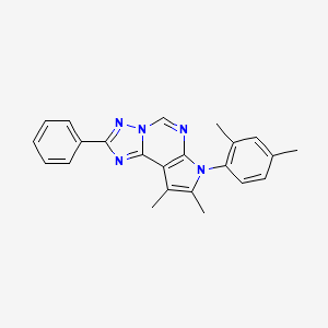 molecular formula C23H21N5 B11329845 7-(2,4-dimethylphenyl)-8,9-dimethyl-2-phenyl-7H-pyrrolo[3,2-e][1,2,4]triazolo[1,5-c]pyrimidine 