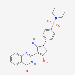 4-[5-amino-3-oxo-4-(4-oxo-3,4-dihydroquinazolin-2-yl)-2,3-dihydro-1H-pyrrol-1-yl]-N,N-diethylbenzenesulfonamide