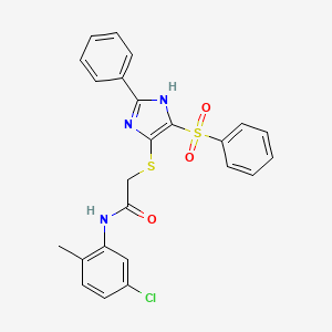 molecular formula C24H20ClN3O3S2 B11329874 N-(5-chloro-2-methylphenyl)-2-{[2-phenyl-4-(phenylsulfonyl)-1H-imidazol-5-yl]sulfanyl}acetamide 