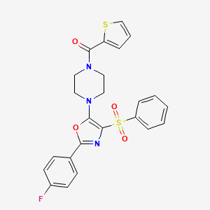 {4-[2-(4-Fluorophenyl)-4-(phenylsulfonyl)-1,3-oxazol-5-yl]piperazin-1-yl}(thiophen-2-yl)methanone