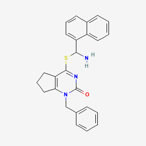 4-{[amino(naphthalen-1-yl)methyl]sulfanyl}-1-benzyl-1,5,6,7-tetrahydro-2H-cyclopenta[d]pyrimidin-2-one