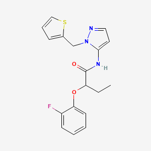 molecular formula C18H18FN3O2S B11329915 2-(2-fluorophenoxy)-N-[1-(thiophen-2-ylmethyl)-1H-pyrazol-5-yl]butanamide 