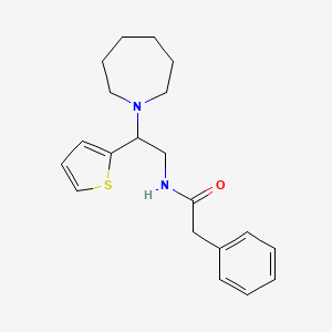 molecular formula C20H26N2OS B11329922 N-[2-(azepan-1-yl)-2-(thiophen-2-yl)ethyl]-2-phenylacetamide 