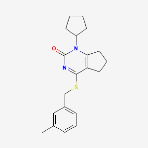 1-cyclopentyl-4-[(3-methylbenzyl)sulfanyl]-1,5,6,7-tetrahydro-2H-cyclopenta[d]pyrimidin-2-one