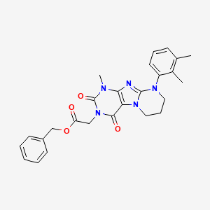 molecular formula C26H27N5O4 B11329943 benzyl 2-[9-(2,3-dimethylphenyl)-1-methyl-2,4-dioxo-1H,2H,3H,4H,6H,7H,8H,9H-pyrimido[1,2-g]purin-3-yl]acetate 