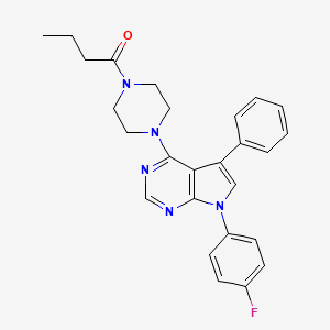 1-{4-[7-(4-fluorophenyl)-5-phenyl-7H-pyrrolo[2,3-d]pyrimidin-4-yl]piperazin-1-yl}butan-1-one