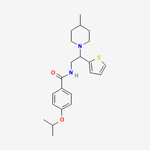 N-[2-(4-methylpiperidin-1-yl)-2-(thiophen-2-yl)ethyl]-4-(propan-2-yloxy)benzamide