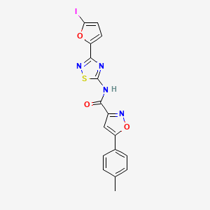 N-[3-(5-iodofuran-2-yl)-1,2,4-thiadiazol-5-yl]-5-(4-methylphenyl)-1,2-oxazole-3-carboxamide