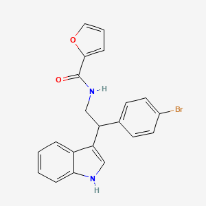 molecular formula C21H17BrN2O2 B11330001 N-[2-(4-bromophenyl)-2-(1H-indol-3-yl)ethyl]furan-2-carboxamide 