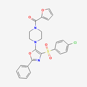 (4-{4-[(4-Chlorophenyl)sulfonyl]-2-phenyl-1,3-oxazol-5-yl}piperazin-1-yl)(furan-2-yl)methanone