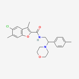 molecular formula C24H27ClN2O3 B11330032 5-chloro-3,6-dimethyl-N-[2-(4-methylphenyl)-2-(morpholin-4-yl)ethyl]-1-benzofuran-2-carboxamide 