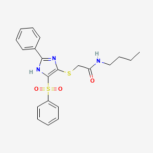 molecular formula C21H23N3O3S2 B11330074 N-butyl-2-{[2-phenyl-4-(phenylsulfonyl)-1H-imidazol-5-yl]sulfanyl}acetamide 