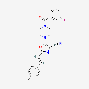 molecular formula C24H21FN4O2 B11330093 5-{4-[(3-fluorophenyl)carbonyl]piperazin-1-yl}-2-[(E)-2-(4-methylphenyl)ethenyl]-1,3-oxazole-4-carbonitrile 