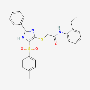 N-(2-ethylphenyl)-2-({4-[(4-methylphenyl)sulfonyl]-2-phenyl-1H-imidazol-5-yl}sulfanyl)acetamide