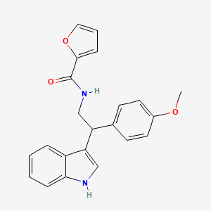 molecular formula C22H20N2O3 B11330098 N-[2-(1H-indol-3-yl)-2-(4-methoxyphenyl)ethyl]furan-2-carboxamide 