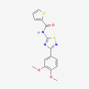 molecular formula C15H13N3O3S2 B11330102 N-[3-(3,4-dimethoxyphenyl)-1,2,4-thiadiazol-5-yl]thiophene-2-carboxamide 