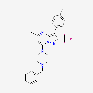 7-(4-Benzylpiperazin-1-yl)-5-methyl-3-(4-methylphenyl)-2-(trifluoromethyl)pyrazolo[1,5-a]pyrimidine