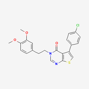 molecular formula C22H19ClN2O3S B11330178 5-(4-chlorophenyl)-3-[2-(3,4-dimethoxyphenyl)ethyl]thieno[2,3-d]pyrimidin-4(3H)-one 