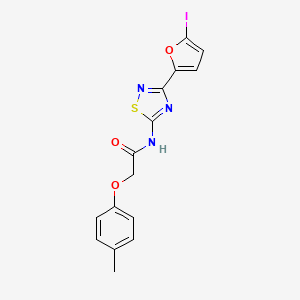 N-[3-(5-iodofuran-2-yl)-1,2,4-thiadiazol-5-yl]-2-(4-methylphenoxy)acetamide