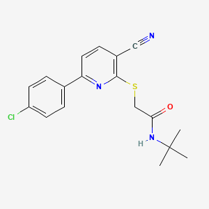 N-tert-butyl-2-{[6-(4-chlorophenyl)-3-cyanopyridin-2-yl]sulfanyl}acetamide