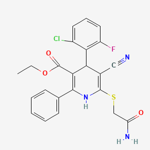 Ethyl 6-[(2-amino-2-oxoethyl)sulfanyl]-4-(2-chloro-6-fluorophenyl)-5-cyano-2-phenyl-1,4-dihydropyridine-3-carboxylate