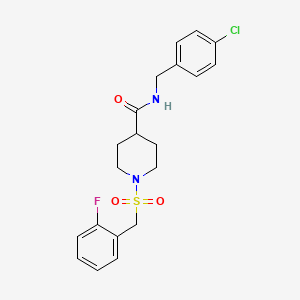 N-(4-chlorobenzyl)-1-[(2-fluorobenzyl)sulfonyl]piperidine-4-carboxamide