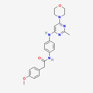 molecular formula C24H27N5O3 B11330245 2-(4-methoxyphenyl)-N-(4-((2-methyl-6-morpholinopyrimidin-4-yl)amino)phenyl)acetamide 