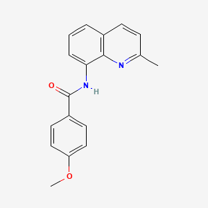 molecular formula C18H16N2O2 B11330257 4-methoxy-N-(2-methylquinolin-8-yl)benzamide 