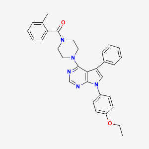 {4-[7-(4-ethoxyphenyl)-5-phenyl-7H-pyrrolo[2,3-d]pyrimidin-4-yl]piperazin-1-yl}(2-methylphenyl)methanone