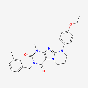 molecular formula C25H27N5O3 B11330272 9-(4-ethoxyphenyl)-1-methyl-3-(3-methylbenzyl)-6,7,8,9-tetrahydropyrimido[2,1-f]purine-2,4(1H,3H)-dione 