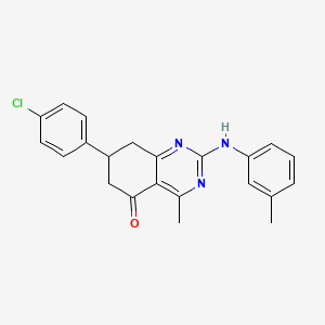 7-(4-chlorophenyl)-4-methyl-2-[(3-methylphenyl)amino]-7,8-dihydroquinazolin-5(6H)-one