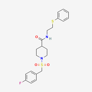 1-[(4-fluorobenzyl)sulfonyl]-N-[2-(phenylsulfanyl)ethyl]piperidine-4-carboxamide