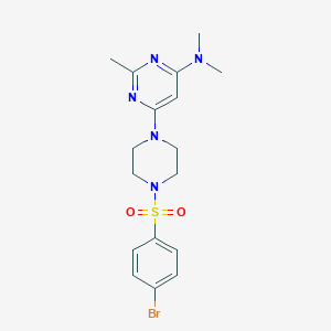 molecular formula C17H22BrN5O2S B11330329 6-[4-(4-Bromobenzenesulfonyl)piperazin-1-YL]-N,N,2-trimethylpyrimidin-4-amine 