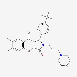 molecular formula C30H36N2O4 B11330330 1-(4-Tert-butylphenyl)-6,7-dimethyl-2-[3-(morpholin-4-yl)propyl]-1,2-dihydrochromeno[2,3-c]pyrrole-3,9-dione 