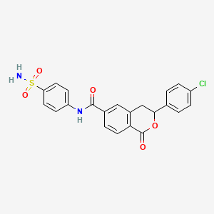 3-(4-chlorophenyl)-1-oxo-N-(4-sulfamoylphenyl)-3,4-dihydro-1H-isochromene-6-carboxamide