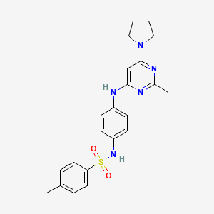 4-methyl-N-(4-((2-methyl-6-(pyrrolidin-1-yl)pyrimidin-4-yl)amino)phenyl)benzenesulfonamide