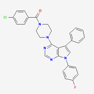 molecular formula C29H23ClFN5O B11330352 (4-chlorophenyl){4-[7-(4-fluorophenyl)-5-phenyl-7H-pyrrolo[2,3-d]pyrimidin-4-yl]piperazin-1-yl}methanone 