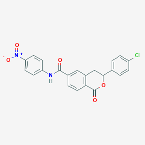 molecular formula C22H15ClN2O5 B11330355 3-(4-chlorophenyl)-N-(4-nitrophenyl)-1-oxo-3,4-dihydro-1H-isochromene-6-carboxamide 