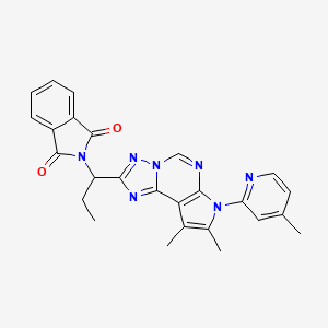 molecular formula C26H23N7O2 B11330366 2-{1-[8,9-dimethyl-7-(4-methylpyridin-2-yl)-7H-pyrrolo[3,2-e][1,2,4]triazolo[1,5-c]pyrimidin-2-yl]propyl}-1H-isoindole-1,3(2H)-dione 