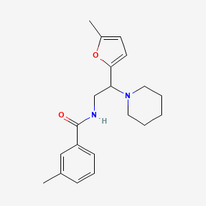 3-methyl-N-[2-(5-methylfuran-2-yl)-2-(piperidin-1-yl)ethyl]benzamide